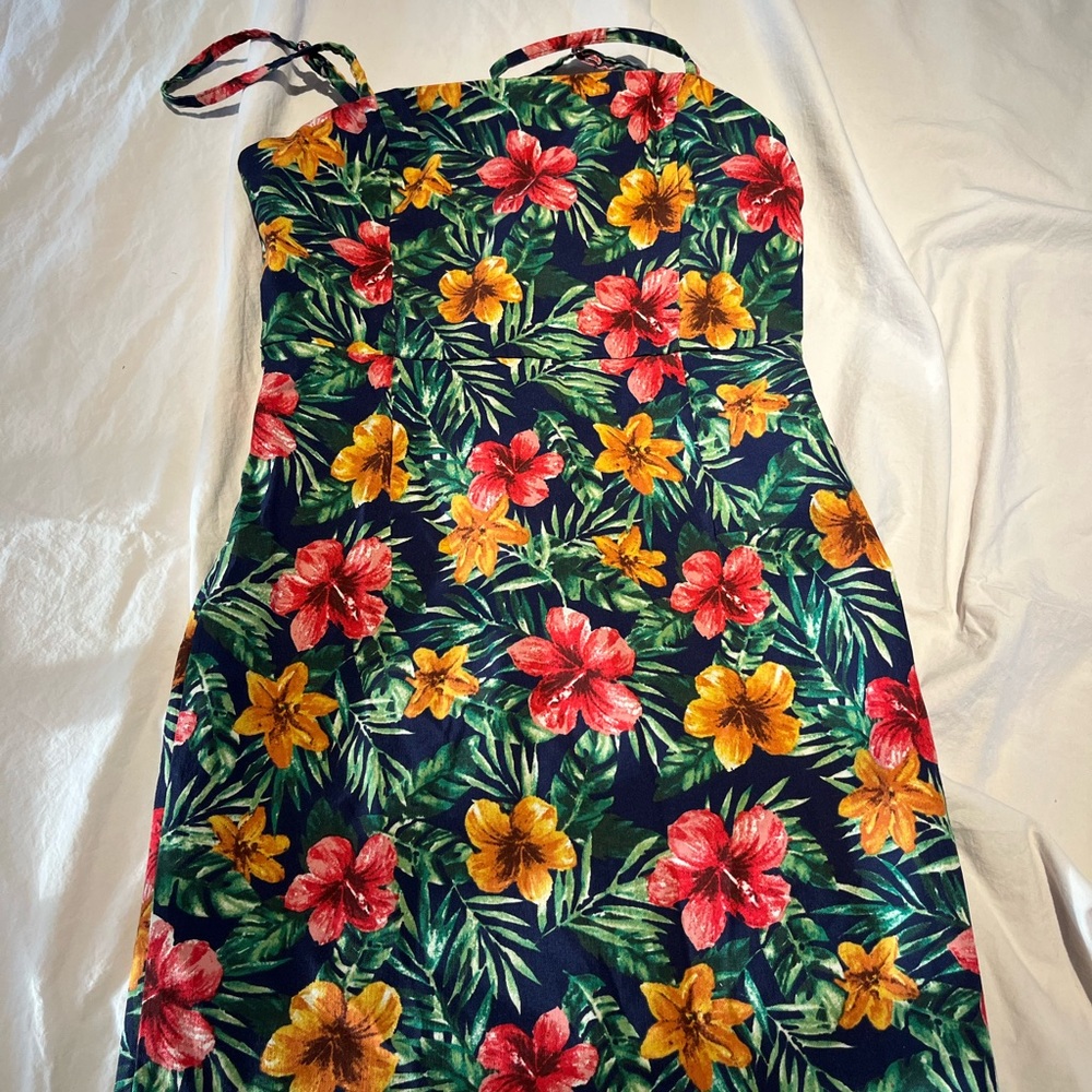 vintage Hawaiian floral mini dress forever 21